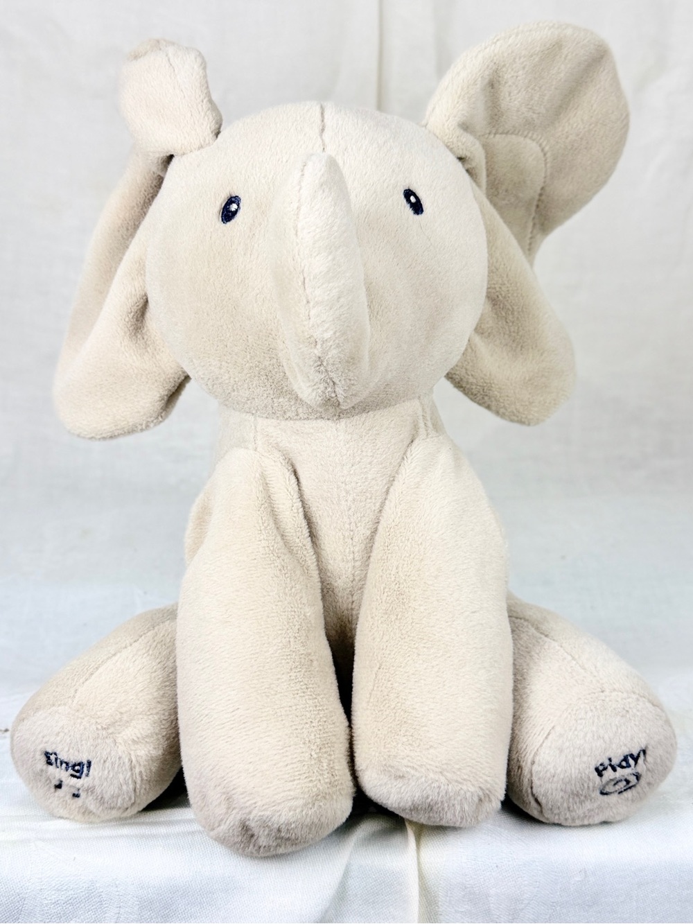 Baby Gund Plush Singing Peek-A-Boo Elephant - Gray